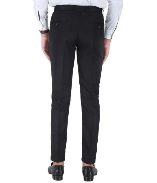 SREY Black Slim -Fit Flat Trousers Pack of 2 - None