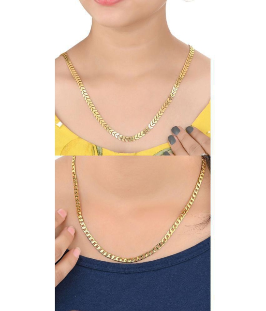 AanyaCentric Combo of 2 Gold Plated 22inches Long Fashion Chain - None