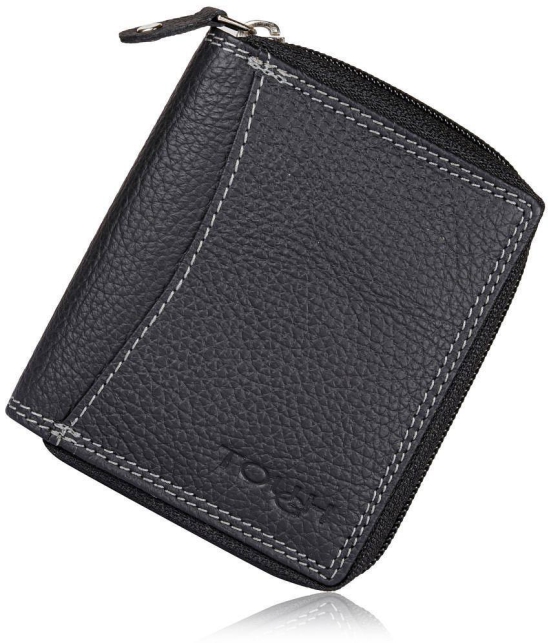 Tough Black Pure Leather Card Holder Wallet - Black