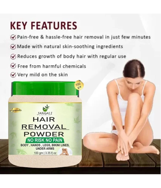 PURE JANGALI ORGANICS Hair Removal Powder Three in one Use For Powder D-Tan Skin 100G