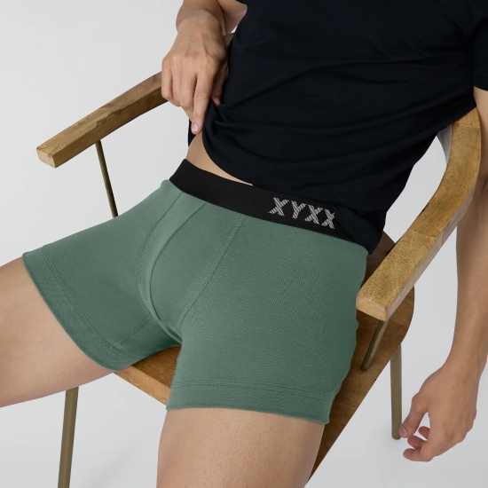 Pace Cotton Rib Trunks Olive Green M