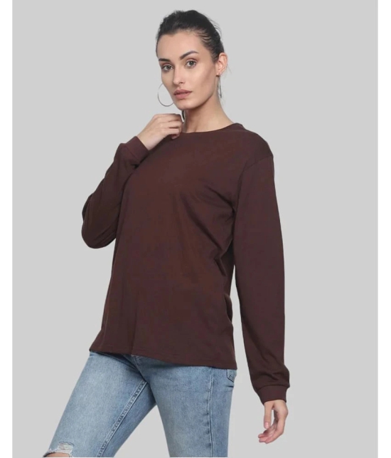 AKTIF Brown Cotton Blend Loose Fit Womens T-Shirt ( Pack of 1 ) - None