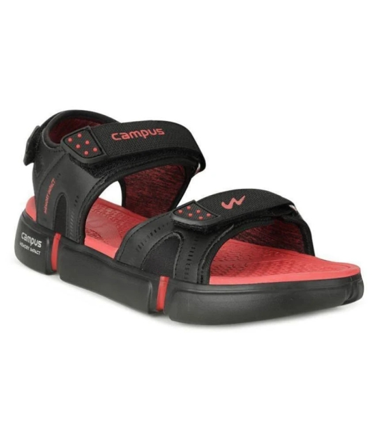 Campus Black Synthetic Floater Sandals - 7