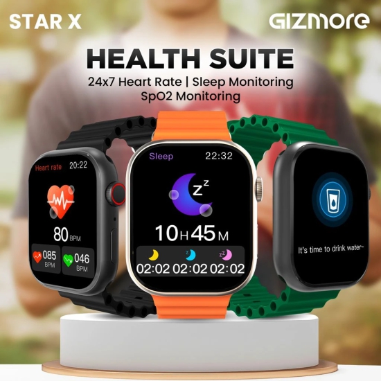 GIZMORE STARX 2.0 inch (5.8cm) AOD Edge to Edge HD Display BT Calling Smartwatch