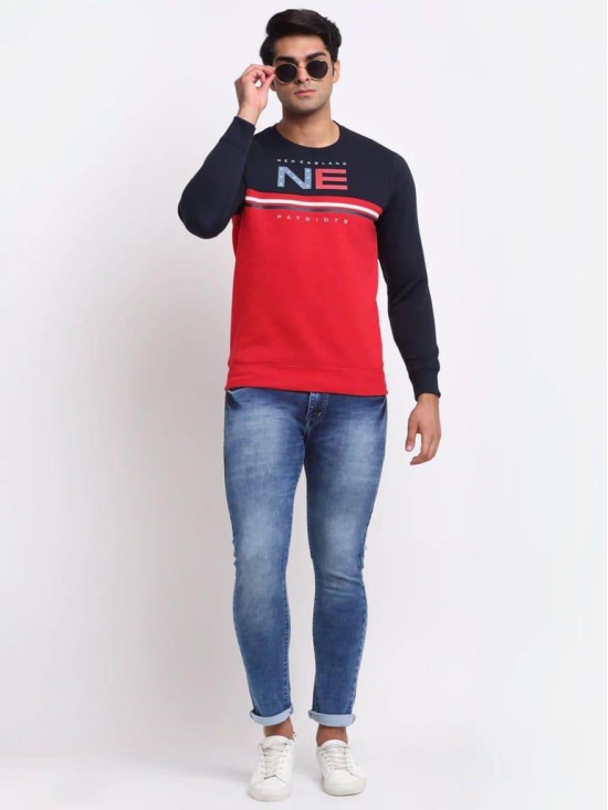 Rodamo  Men Red Colourblocked Sweatshirt