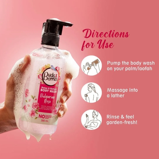 Buds&Berries Bulgarian Rose Detox and Refresh Bodywash - 300 ml