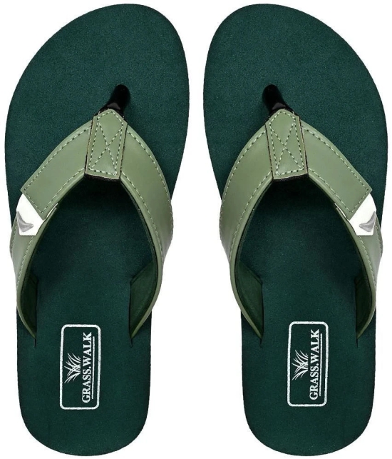 GRASS WALK Green Mens Thong Flip Flop - None