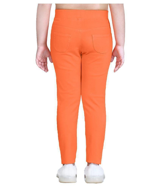 Naughty Ninos - Orange Cotton Girls Leggings ( Pack of 1 ) - None