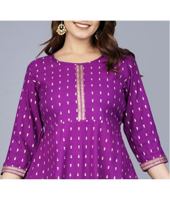 SIPET - Purple Rayon Womens Tunic ( Pack of 1 ) - None