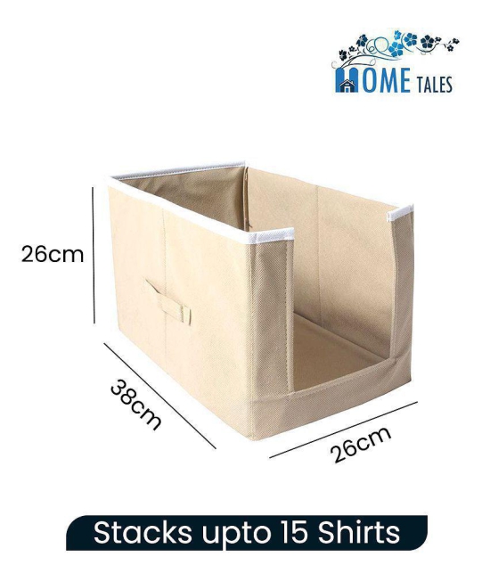 HOMETALES Non-Woven Shirt Stacker & Cloth Organizer,Beige (4U)