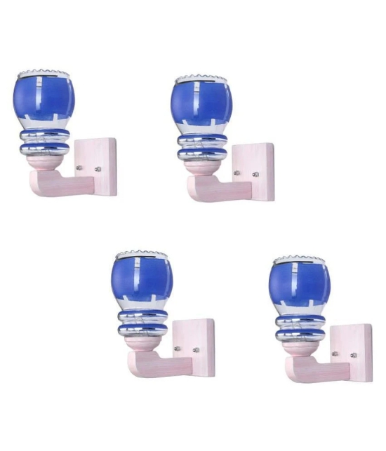 Somil Decorative Wall Lamp Light Glass Wall Light Blue - Pack of 4