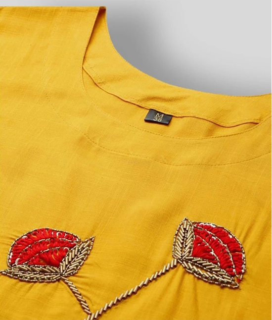 JC4U - Yellow Rayon Womens Straight Kurti - XXL