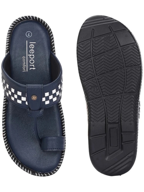 Leeport Blue Mens Kolhapuris - None