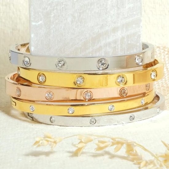 Studded Bangle-Rosegold / Thin