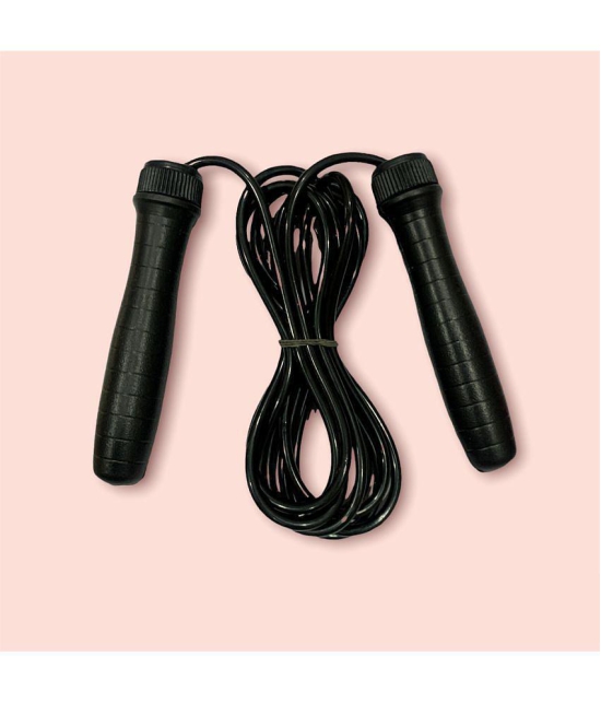 Light Weight Speed Gym Fitness Skipping Rope with Sleek Plastic Handles - Black