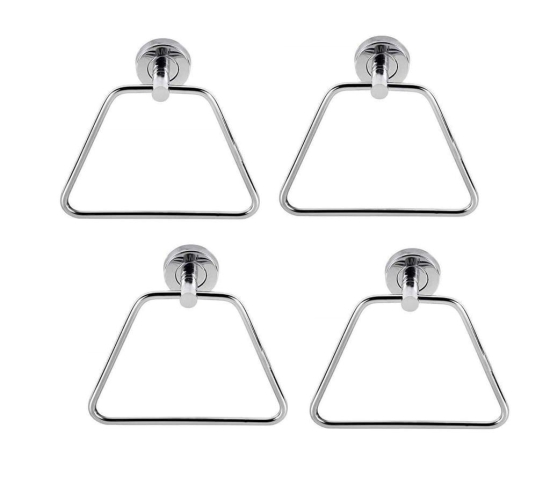 ANMEX TRAPEZE Stainless Steel Towel Ring for Bathroom/Wash Basin/Napkin-Towel Hanger/Bathroom Accessories - PACK OF 4