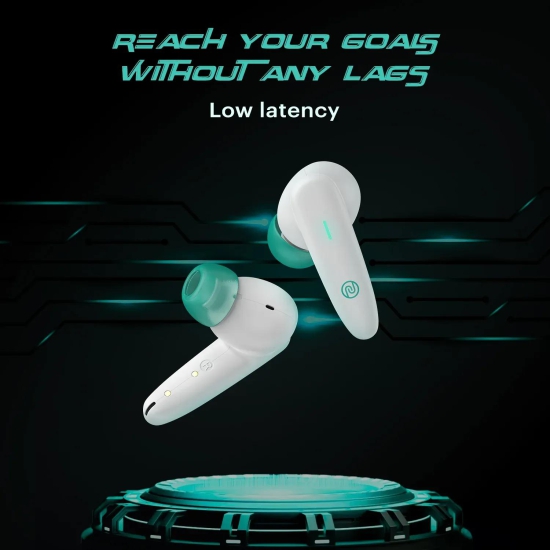 Noise Buds VS402 in-Ear Truly Wireless Earbuds with 50H of Playtime, Low Latency, Quad Mic with ENC, Instacharge (10 min = 120 min), 10mm Driver, BT v5.3, Breathing LED Lights Neon White