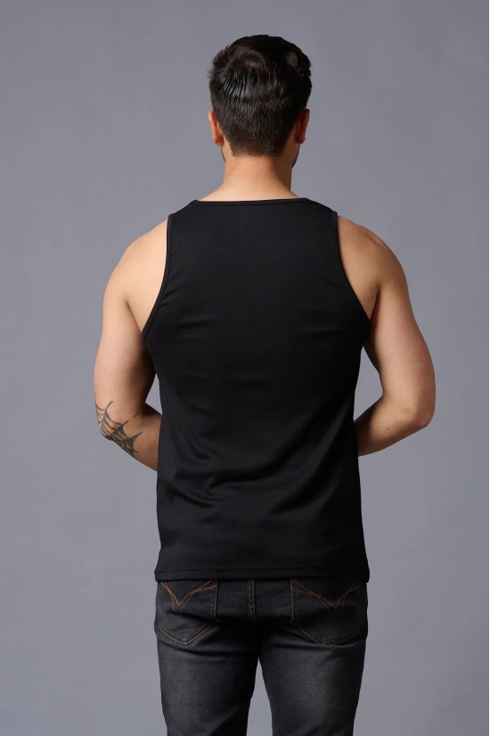 Husstle Printed Black Vest for Men 5XL