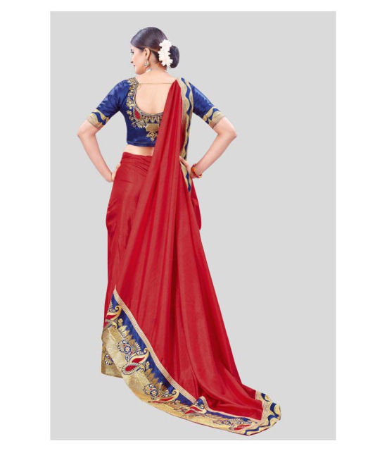 offline selection Red Dola Silk Saree - Single