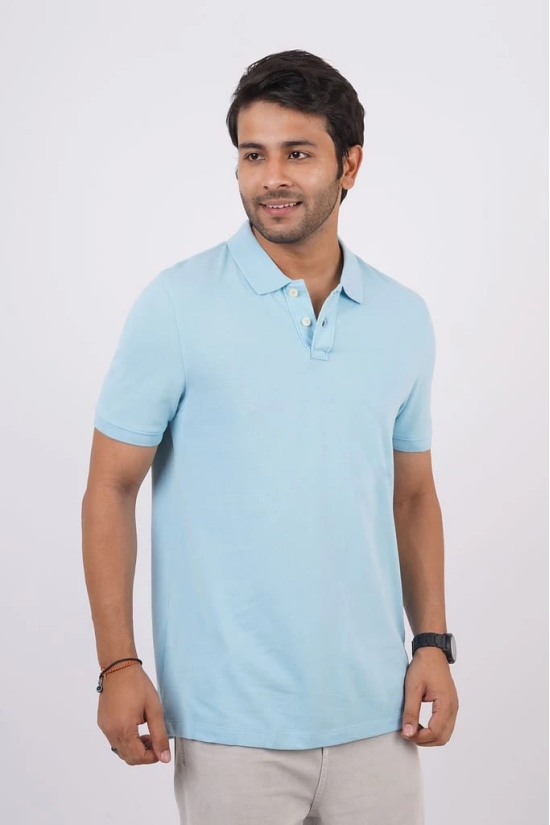 Men's Lt.Blue Solid Polo T-Shirt