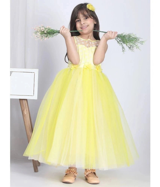 Toy Balloon Kids Yellow Net Girls Frock ( Pack of 1 ) - None