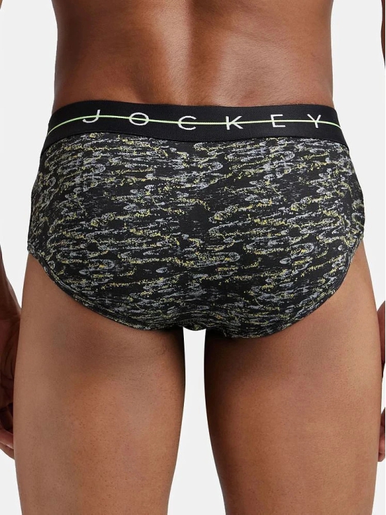 Jockey NY01 Men Super Combed Cotton Elastane Printed Brief - White - None