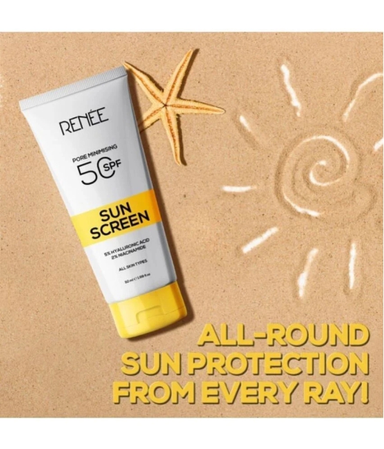 RENEE Pore Minimising Sunscreen SPF 50 With 5% Hyaluronic acid & 2% Niacinamide, 50Ml