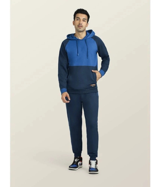 XYXX - Blue Cotton Blend Regular Fit Mens Tracksuit ( Pack of 1 ) - XL