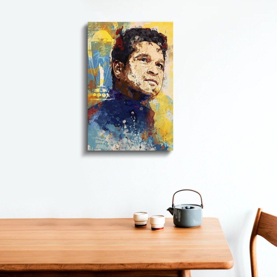 Sachin Tendulkar Wood Print-5x7 Inch