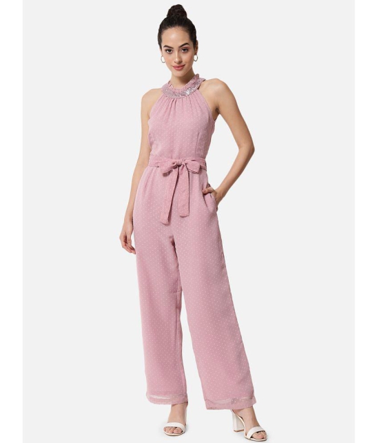 ALL WAYS YOU Pink Georgette Regular Fit Womens Jumpsuit ( Pack of 1 ) - None