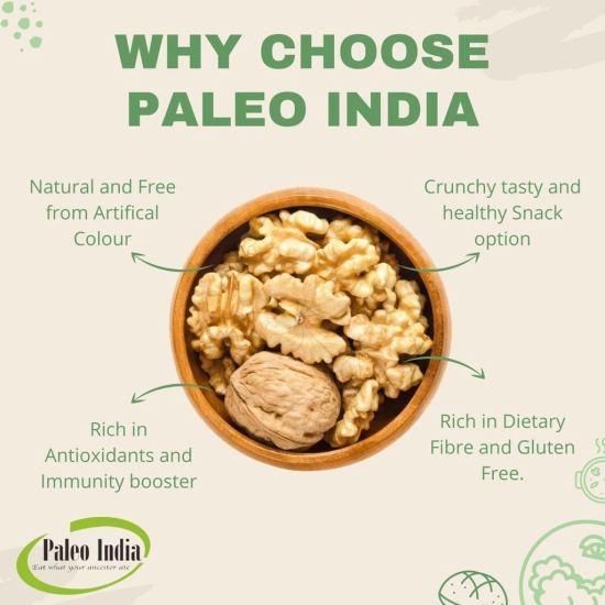 Paleo India 800gm Chilean Inshell Walnuts I Akhrot| Kaagzi Akhrot| Sabut Akhrot| Whole Walnut| Paper Inshell Walnuts| Chile Walnut with Shell| Walnuts Inshell