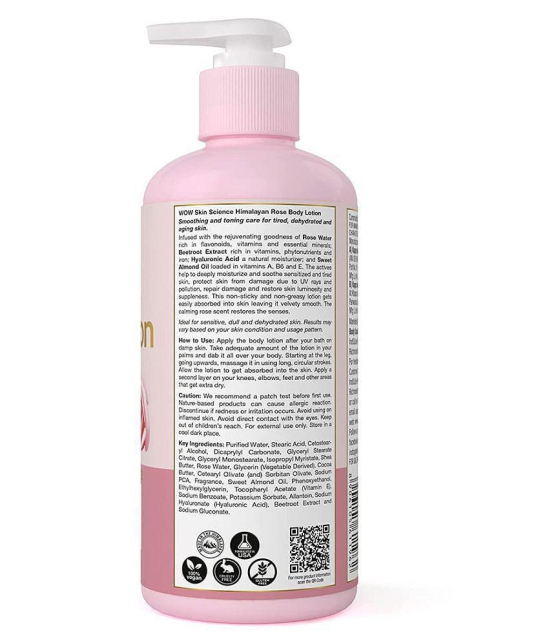 WOW Skin Science Himalayan Rose Body Lotion -Toning & Hydrating - No Mineral Oil, Silicones & Color - 400mL