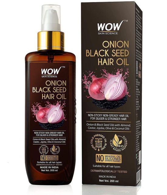 WOW Skin Science Onion Oil - Black Seed Onion Hair Oil + Shampoo Hair Care Kit - Net Vol 500mL