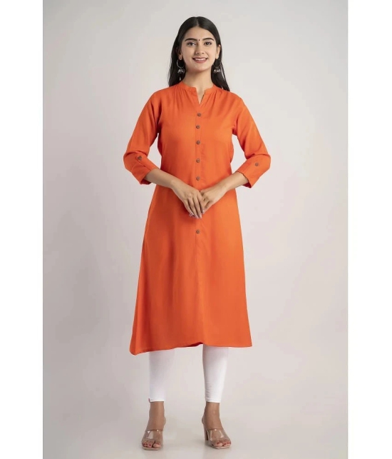 MAUKA - Orange Rayon Womens Straight Kurti ( Pack of 1 ) - 4XL