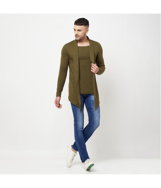 Glito - Olive Cotton Blend Mens Cardigan Sweater ( Pack of 1 ) - None