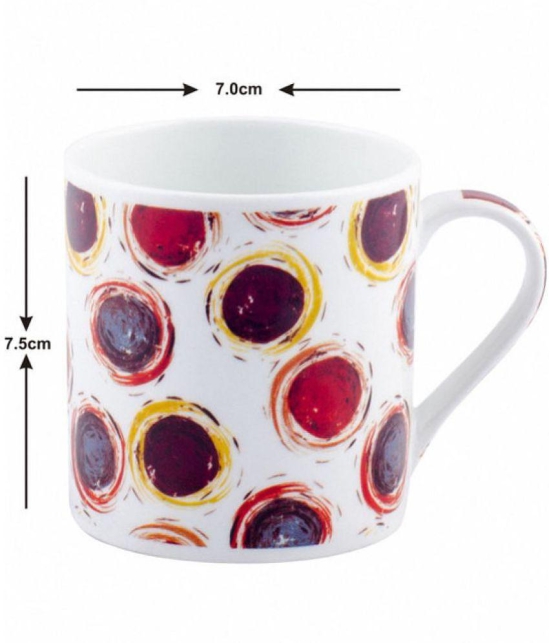 GoodHomes - Bone China Single Walled Coffee Cup 220 ml ( Pack of 6 ) - Multicolor