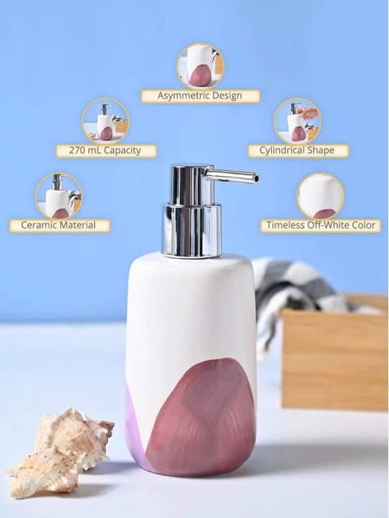 VON CASA Off White & Asymmetric Soap Dispenser - 360mL