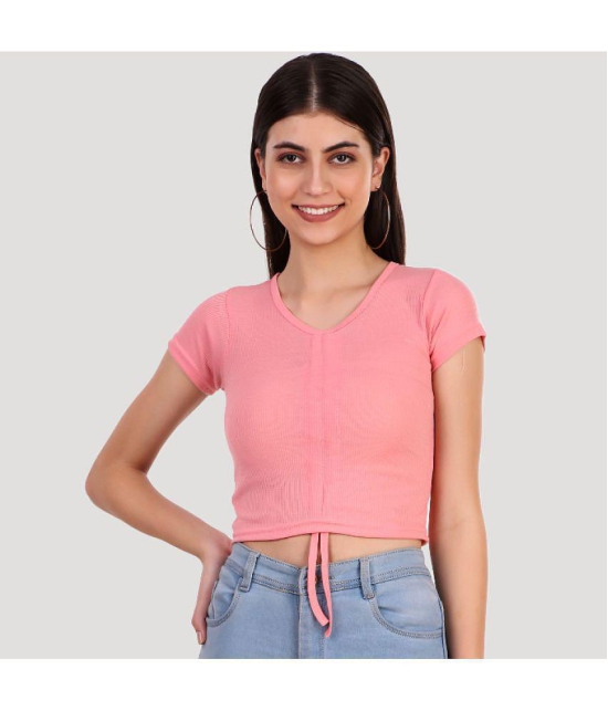 PPTHEFASHIONHUB - Peach Cotton Women's Regular Top ( Pack of 1 ) - None