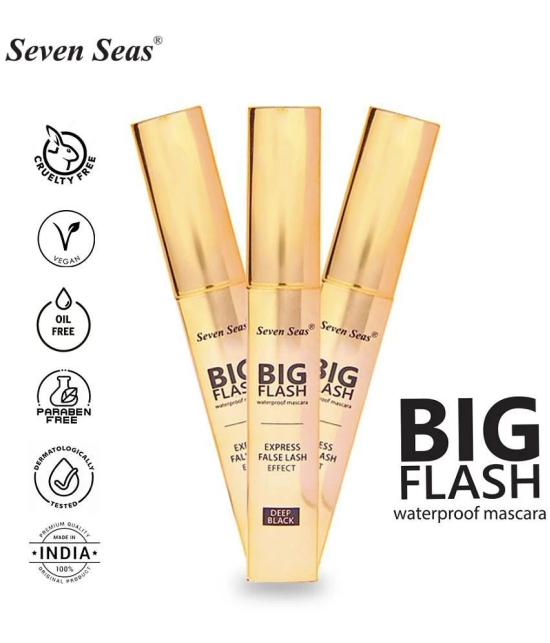 Seven Seas Waterproof Big Flash Mascara | Smudgeproof Mascara (Jet Black)