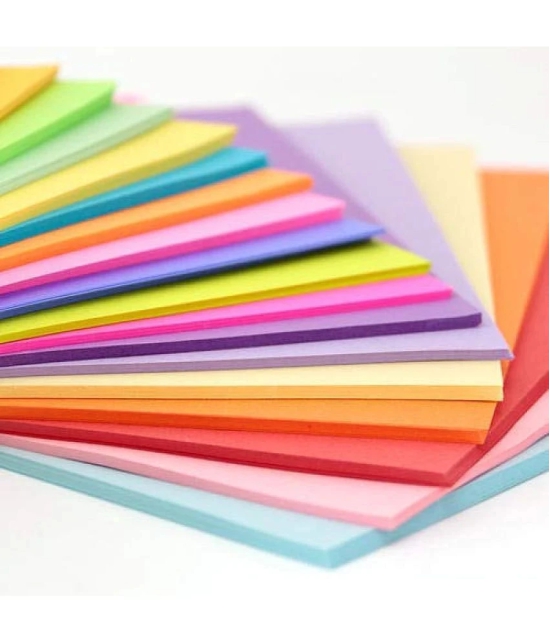 Eclet A3 50 pcs Color Sheets (5 Colours x 10 Sheets Each) Double-Sided Multicolor Fluorescent Neon Craft 120 GSM Pastel Sheet for Greeting Cards, Art & Craft