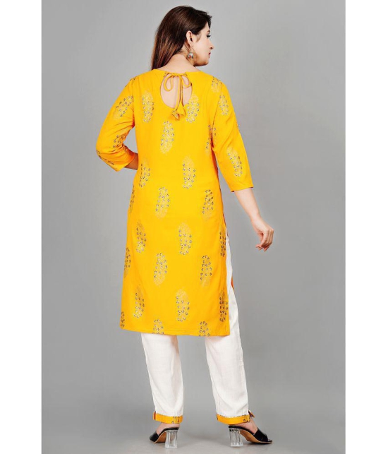 SIPET - Yellow Straight Rayon Womens Stitched Salwar Suit ( Pack of 1 ) - None