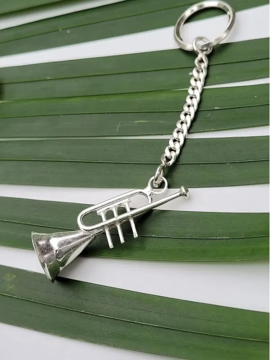 Silver KeyChain Trumpet