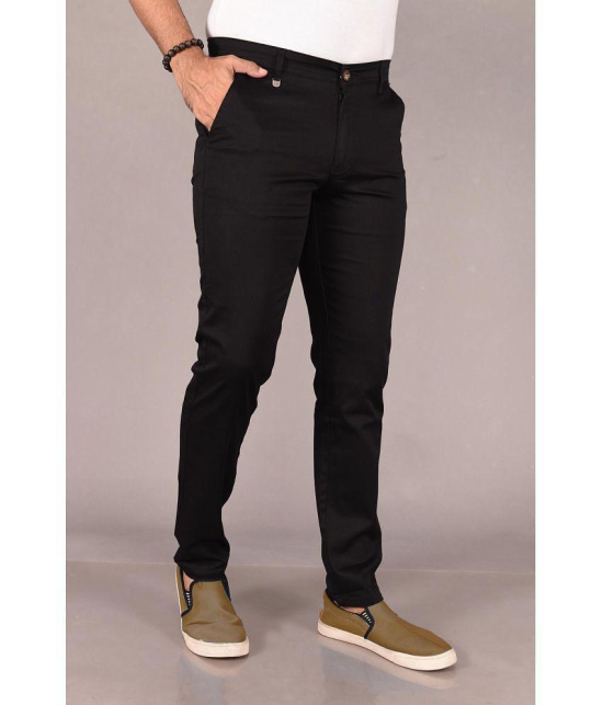 Aflash Slim Flat Men's Chinos - Black ( Pack of 1 ) - None