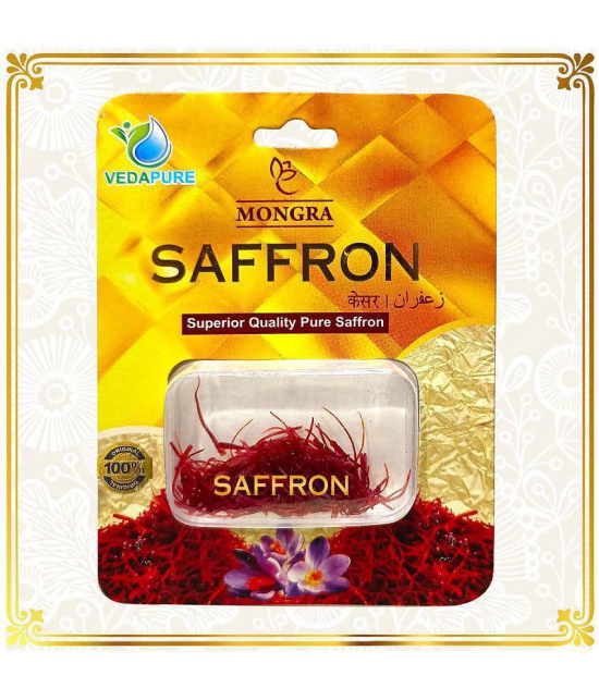 Vedapure Mongra Saffron/Kesar/Zafran/Keshar/Jafran Premium AAA Grade for Pregnant Women, Babies, Beauty, Cooking- 1gm (Pack of 1)