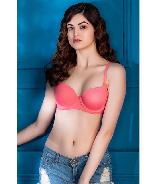 Clovia Pink Nylon Heavily Padded Womens T-Shirt Bra ( Pack of 1 ) - None