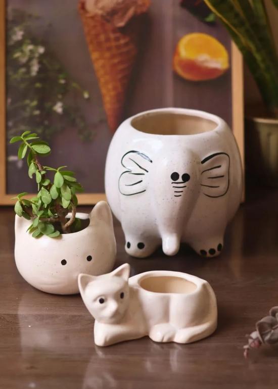 Ele, Cat & Kitty Planters