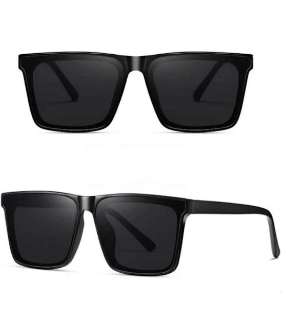 Creature Black Square Sunglasses ( Pack of 1 ) - Medium