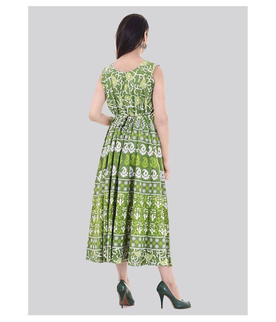 Rangun Cotton Green A- line Dress - XL