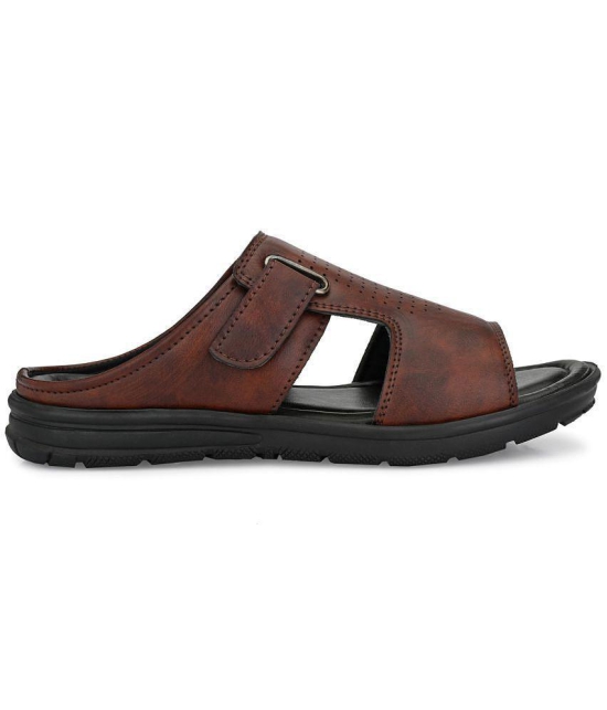 Leeport - Brown Men's Leather Slipper - None