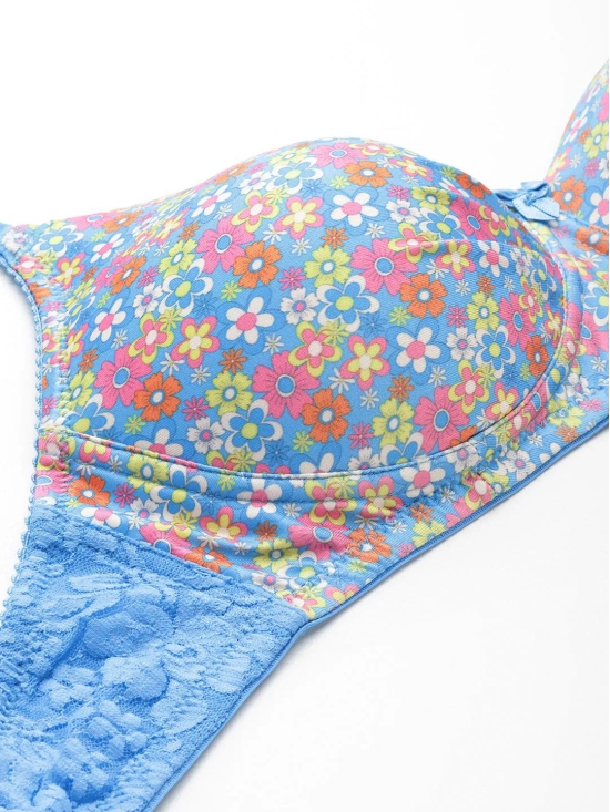 Leading Lady Women''s Printed Lightly Padded Women T-Shirt Bra Blue BRA-4068-1-32D / 100% Polyamide / Blue